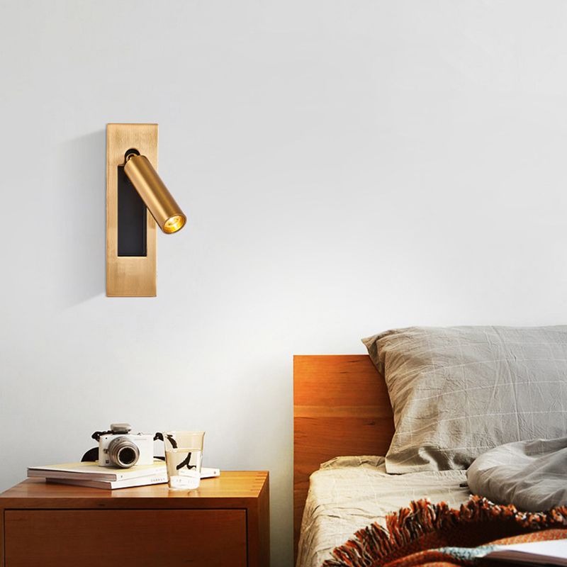 Adjustable Metal Wall Spotlight For Bedroom Black And Gold LED