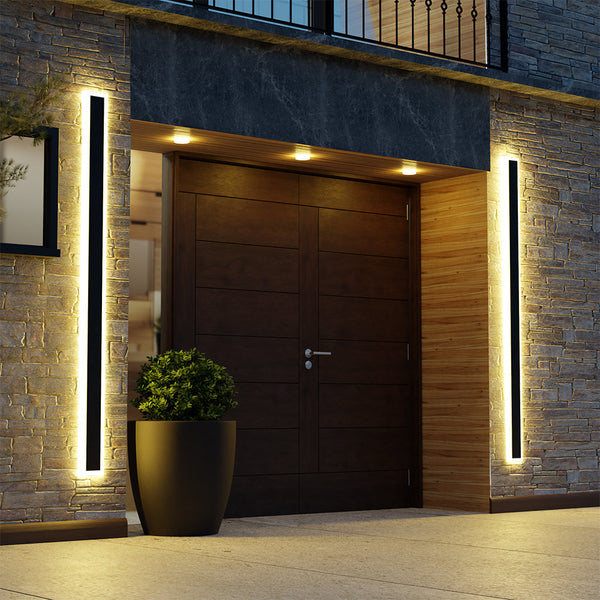 Modern LED Outdoor Wall Light | Waterproof Matte Black