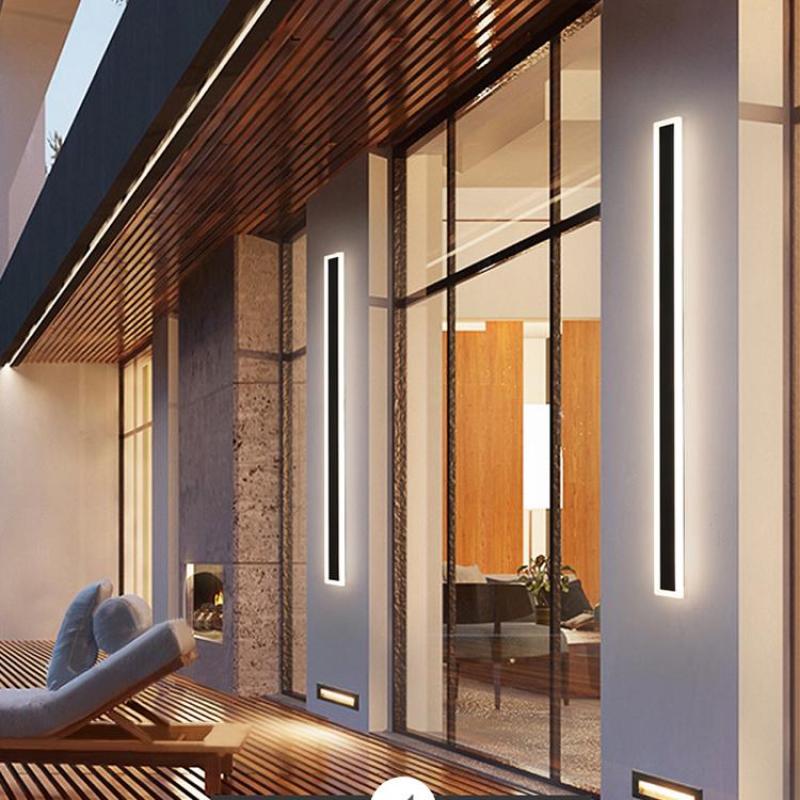 Modern LED Outdoor Wall Light | Waterproof Matte Black