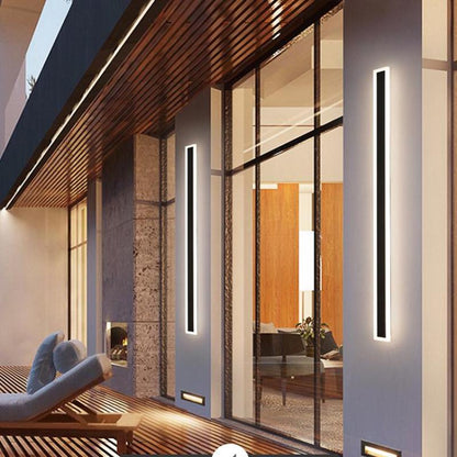 Modern LED Outdoor Wall Light | Waterproof Matte Black