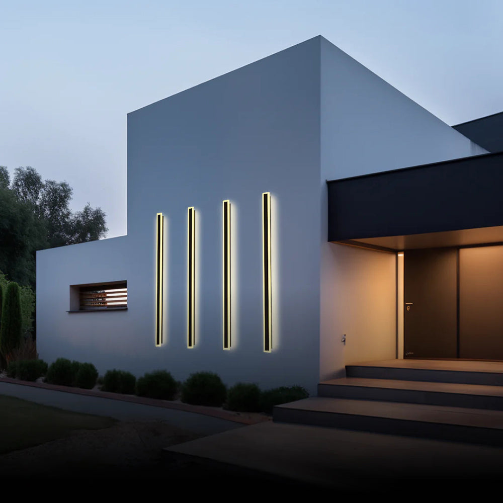 Modern LED Outdoor Wall Light | Waterproof Matte Black