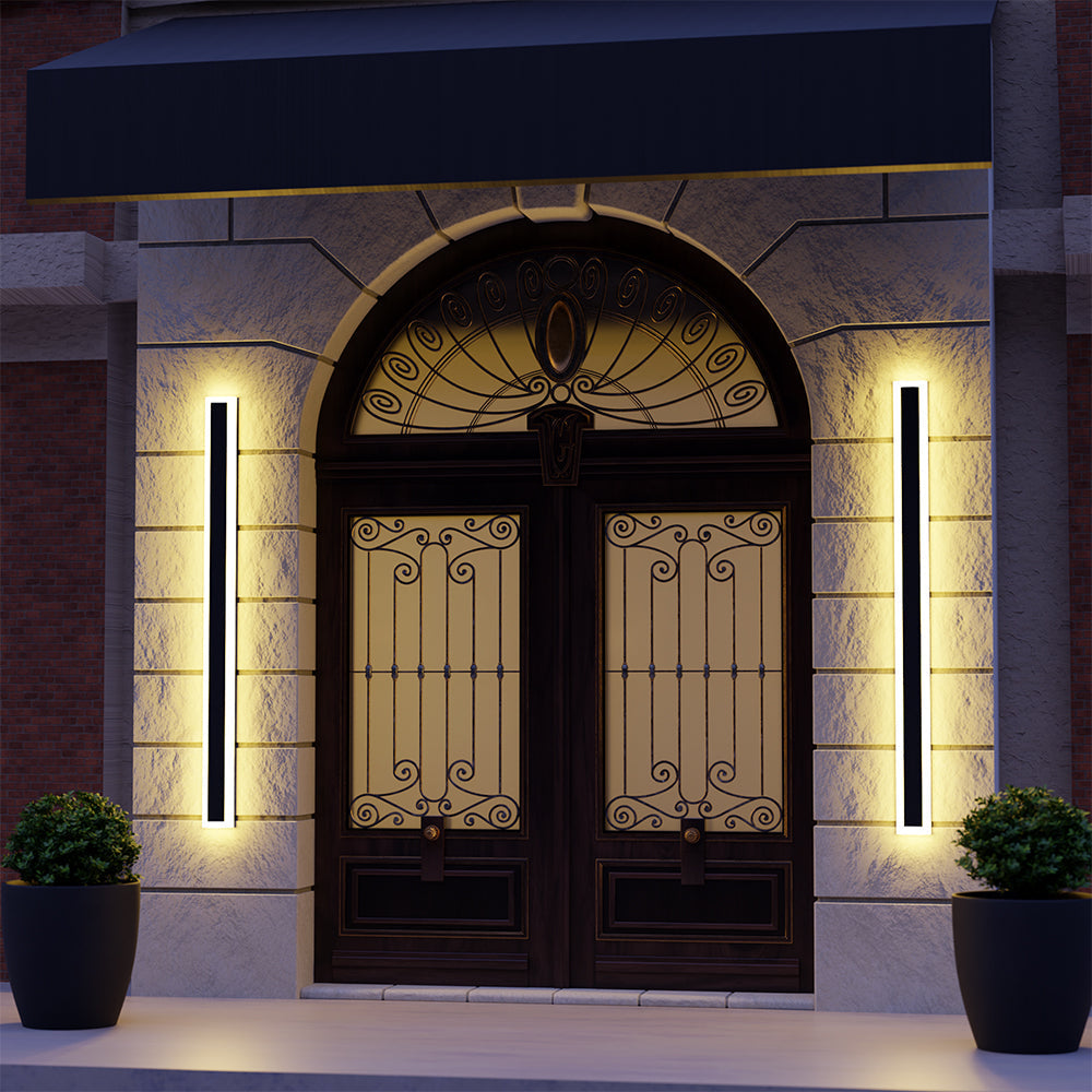 Modern LED Outdoor Wall Light | Waterproof Matte Black