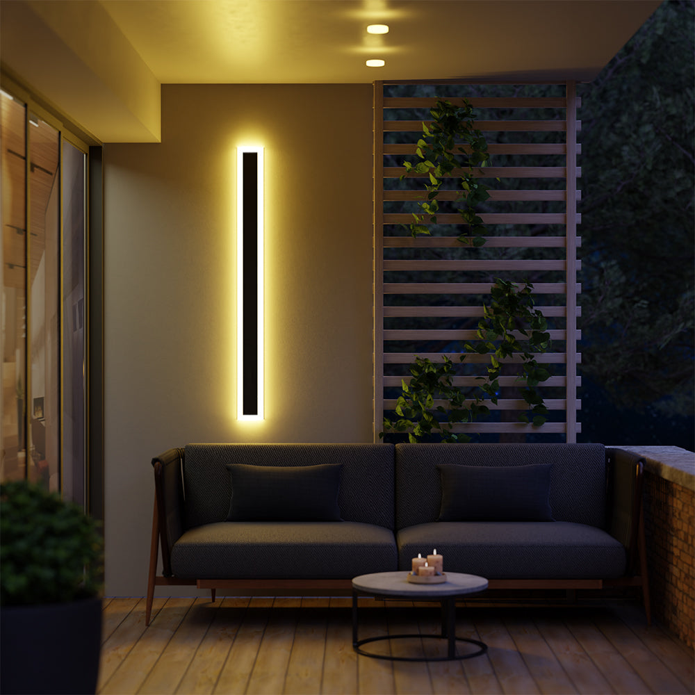 Modern LED Outdoor Wall Light | Waterproof Matte Black
