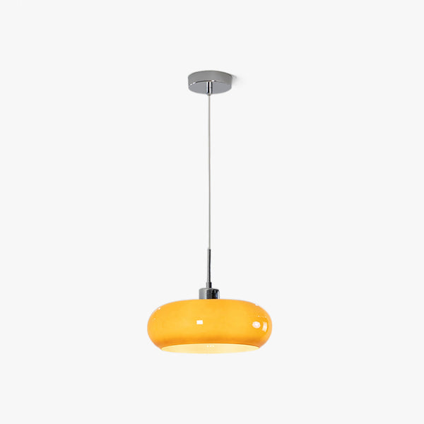 Adjustable Glass Pendant Light In White Or Orange