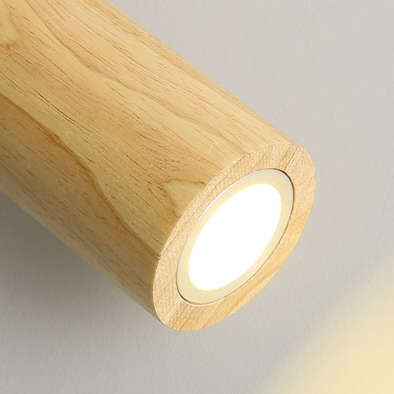 Adjustable LED Ceiling Spotlight With Walnut Wood Finish