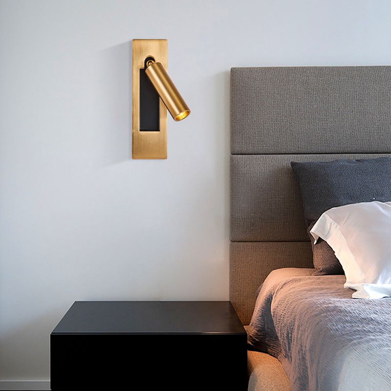 Adjustable Metal Wall Spotlight For Bedroom Black And Gold LED
