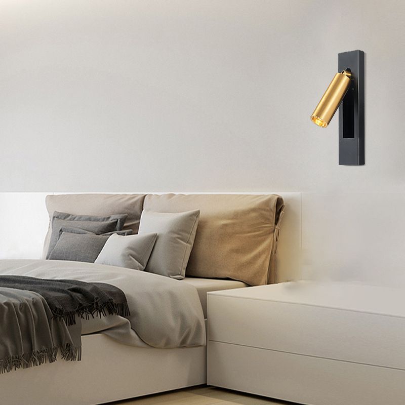 Adjustable Metal Wall Spotlight For Bedroom Black And Gold LED