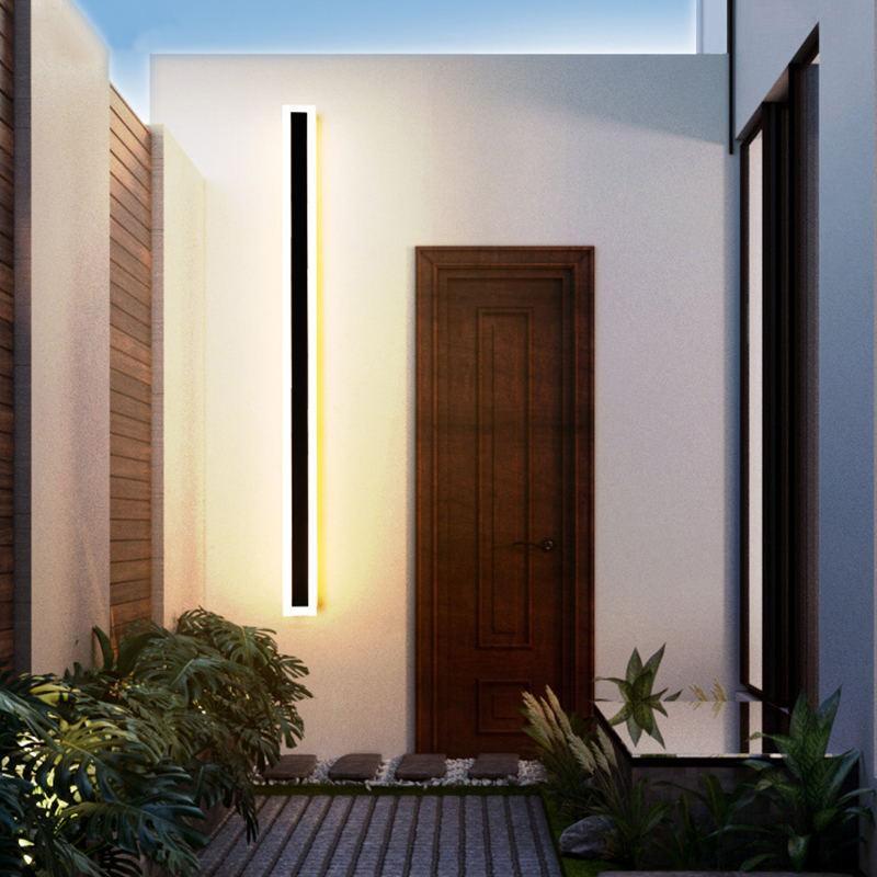 Modern LED Outdoor Wall Light | Waterproof Matte Black