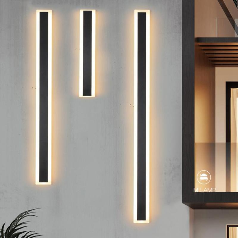 Modern LED Outdoor Wall Light | Waterproof Matte Black
