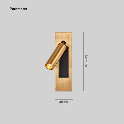 Adjustable Metal Wall Spotlight For Bedroom Black And Gold LED