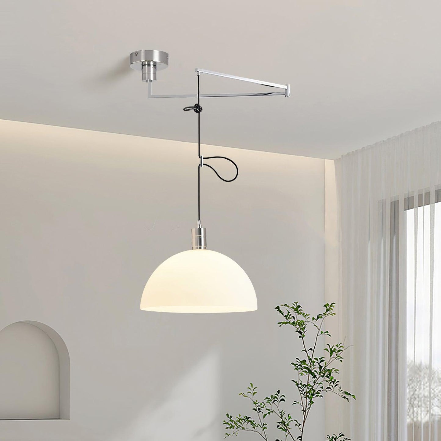 Adjustable Metal Pendant Light for Focused Illumination