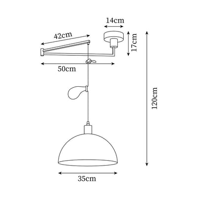 Adjustable Metal Pendant Light for Focused Illumination