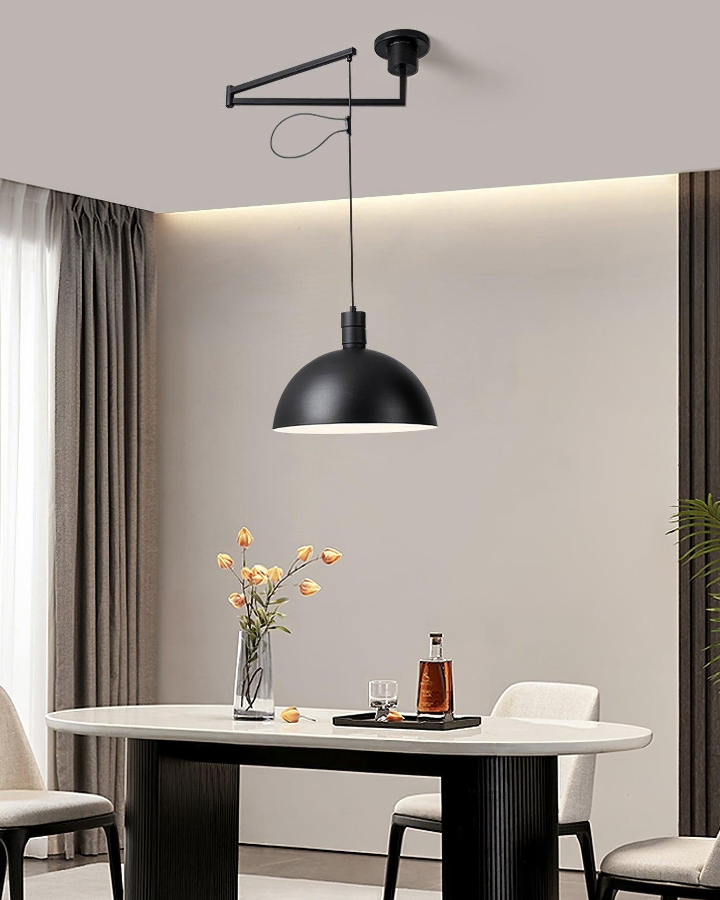 Adjustable Metal Pendant Light for Focused Illumination