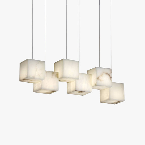 Adjustable Alabaster Geometric Kitchen Pendant Lights