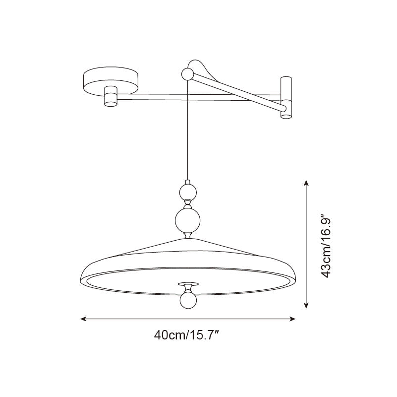 Adjustable Arm Pendant Light With Integrated LED For Focus