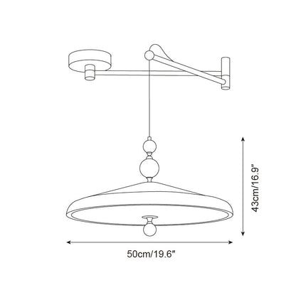 Adjustable Arm Pendant Light With Integrated LED For Focus