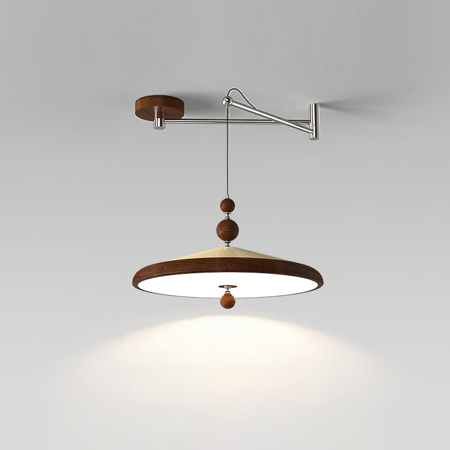 Adjustable Arm Pendant Light With Integrated LED For Focus