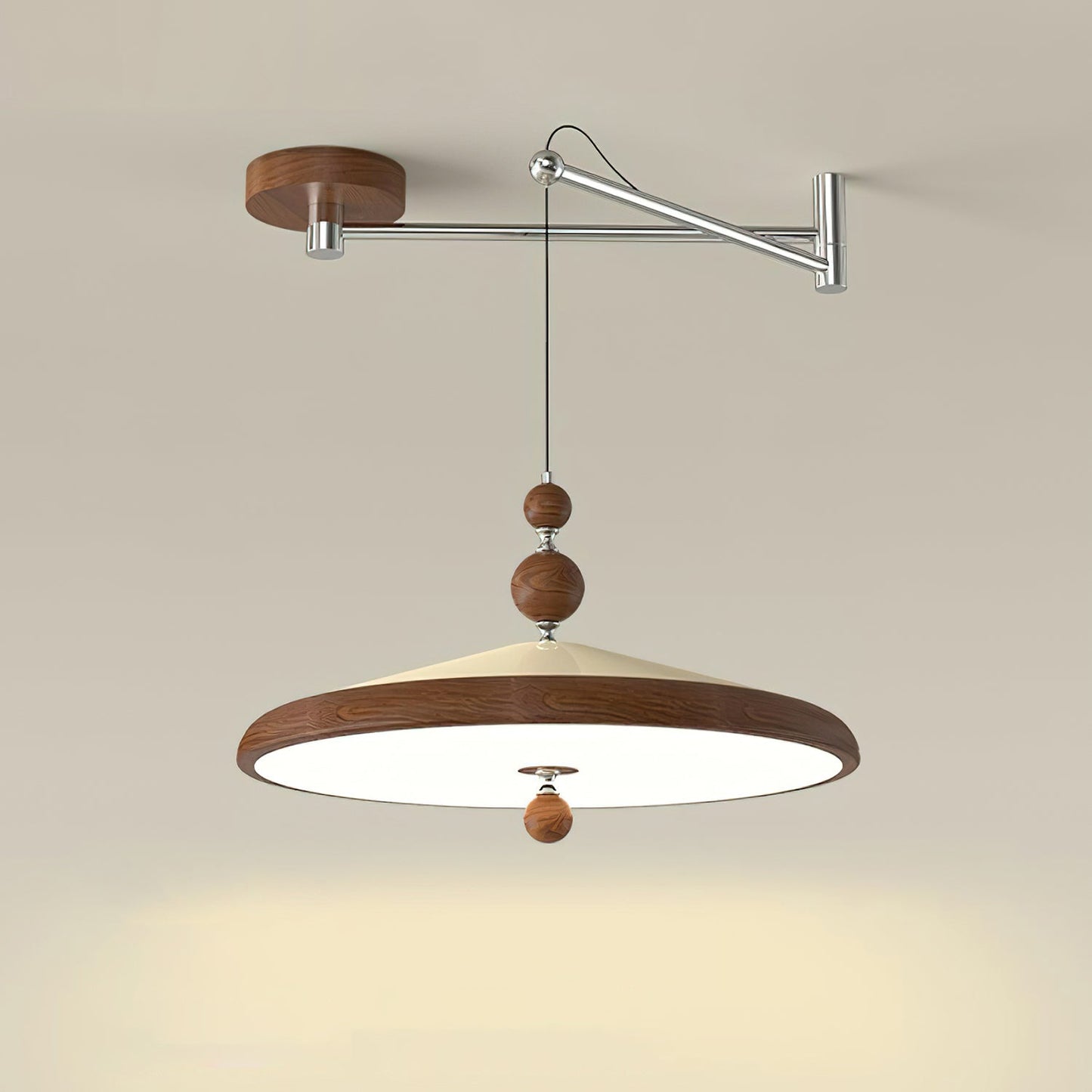 Adjustable Arm Pendant Light With Integrated LED For Focus