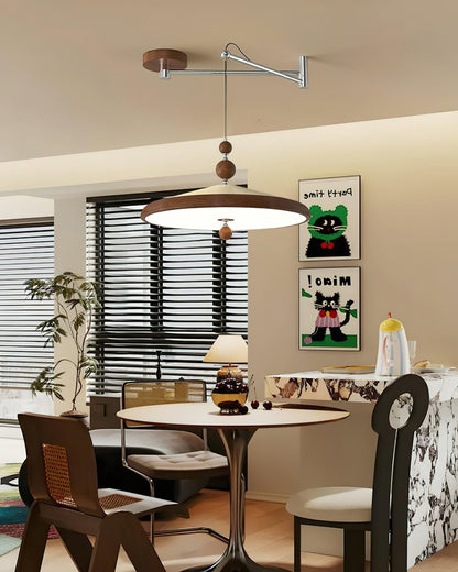 Adjustable Arm Pendant Light With Integrated LED For Focus