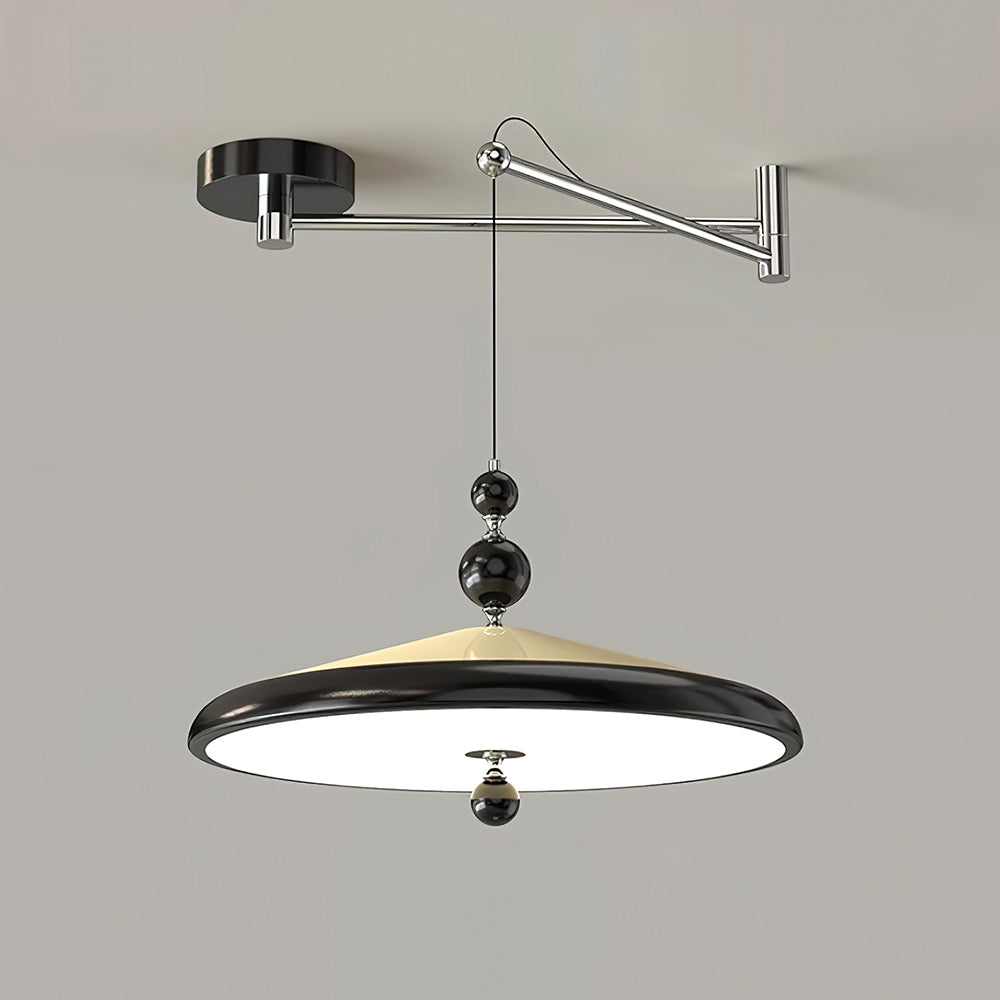 Adjustable Arm Pendant Light With Integrated LED For Focus