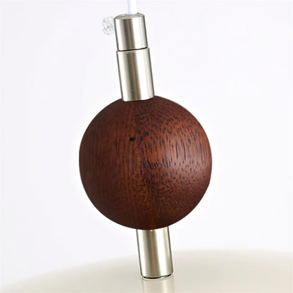 Adjustable Pendant Light With White Acrylic Shade And Walnut