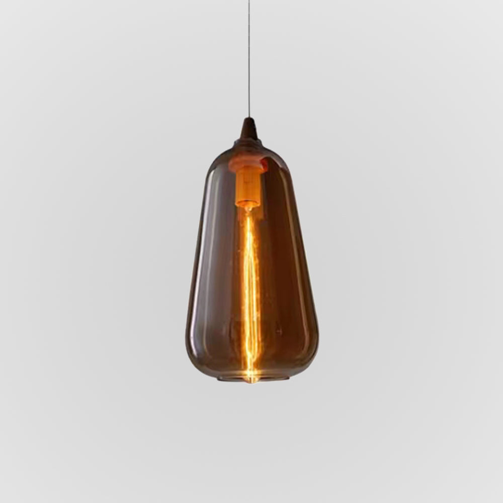 Adjustable Amber Glass Pendant Light For Soft Ambience