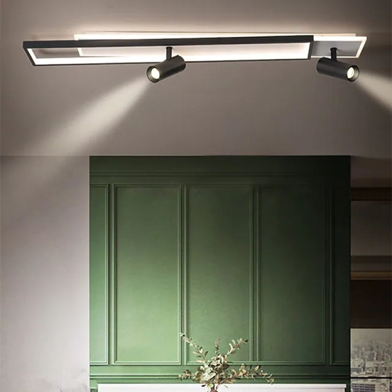 Adjustable Double Panel Ceiling Spotlight Matte Black