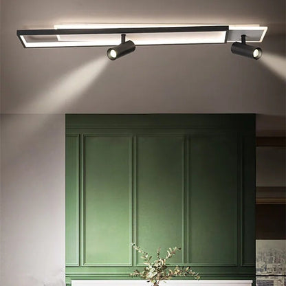 Adjustable Double Panel Ceiling Spotlight Matte Black