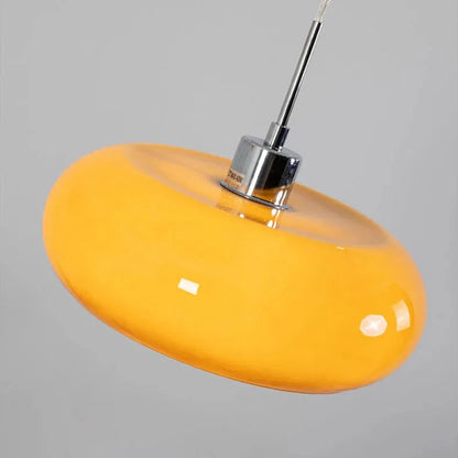 Adjustable Glass Pendant Light In White Or Orange